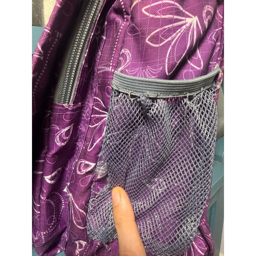 JWorld Thomas Purple Floral Heart Messenger Laptop Bag Crossbody School Commute - Picture 10 of 12